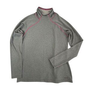 Patagonia Capilene 3 Midweight T-Neck Fog X-dye Women Large Gray Long Sleeve Top